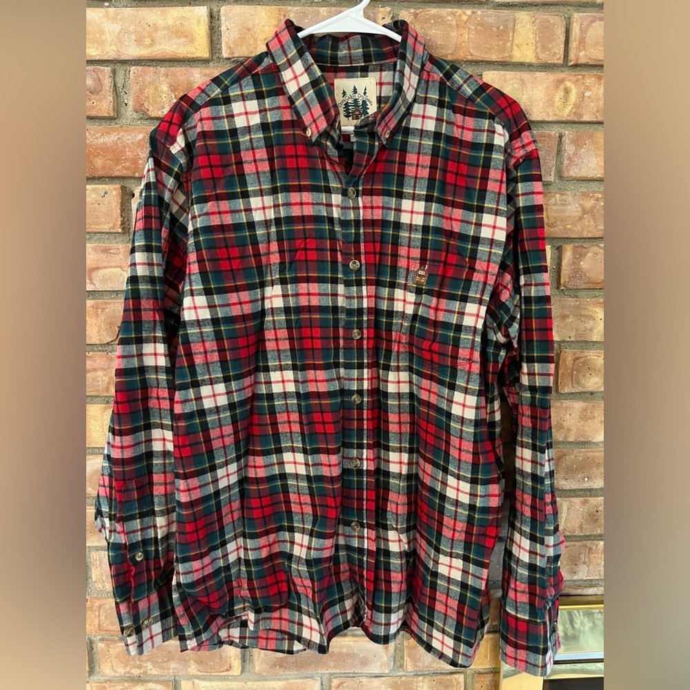 Kiel James Patrick Red, Green & White Plaid Button-Down Shirt